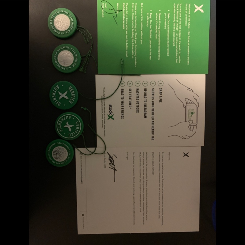 5 StockX QR Scan Tags,3 Verification Cards Bundle